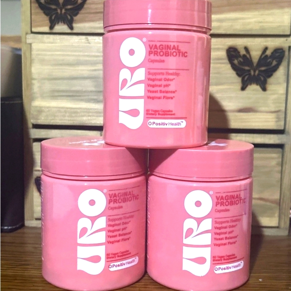 3 New Uro O Positiv URO pH Balance Vaginal Probiotics, 60 Capsules